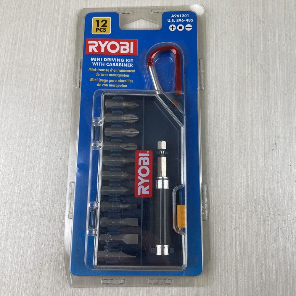 Ryobi Mini Driving Kit With Carabiner 12 Pcs A961201 New